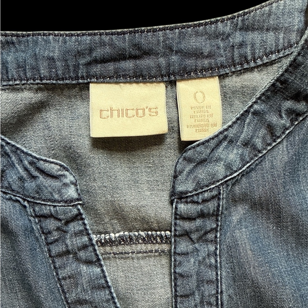 Chicos Soft-Denim Shirt Dress (size 4-6) - Picture 8 of 12